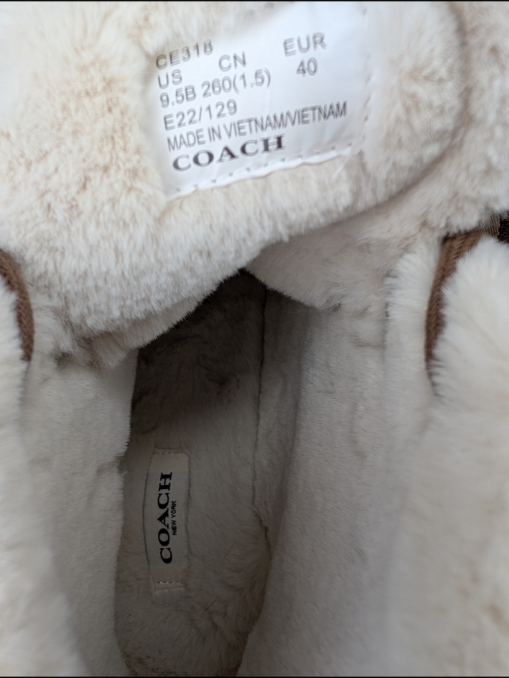 Coach Imani Signature Jacquard Canvas Shearling-Lined Ankle Boots Brown Size 9.5 - Picture 13 of 16